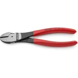 KNIPEX 74 01 180 Kraft-Seitenschneider schwarz atramentiert 180 mm