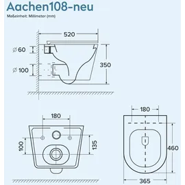 doporro A108 mit WC-Sitz Weiß