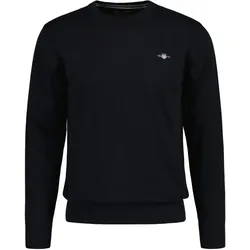 GANT Herren Pique-Strickpullover, Rundhals - COTTON PIQUE C-NECK, Baumwolle Blau 5XL