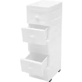 Seitenschrank PP Schubladenschrank auf Rädern 5-Schubladen Schmale Schubladenschrank Wasserdicht für Wohnzimmer Küche Schlafzimmer Weiß 25 * 34 * 82CM