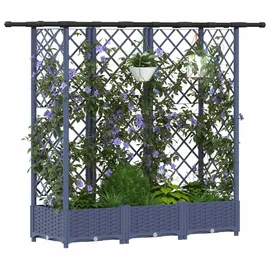 vidaXL Hochbeet mit Rankgitter und Dach 164 x 40 x 123 cm Grau