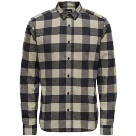 Only & Sons Herren Freizeithemd ONSGUDMUND Checked Shirt Grösse XS S M L XL XXL, Größe:L, Farbe:Dark Navy 22007112