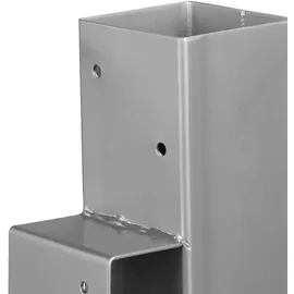 Relaxdays Holzstapelhilfe 2er Set Metall 0,18 m x 0,36 m Silber
