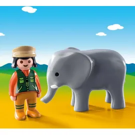 Playmobil 1.2.3 Tierpflegerin mit Elefant 9381
