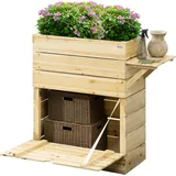 Outsunny Hochbeet mit Schrank B/H/L: ca. 39,5x105x105 cm - natur