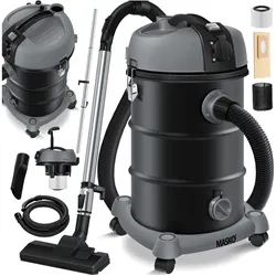 MASKO® Industriestaubsauger Staubsauger Nass Trocken Sauger Edelstahl 2300W + Steckdose   Blasfunktion   Trocken-Saugen & Nass-Saugen   Push&Clean   Industrie-Sauger mit & ohne Beutel   beutellos