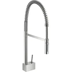 Spültischmischer Axor Starck Semi-Pro chrom verstellbare Brause Edelstahlfeder