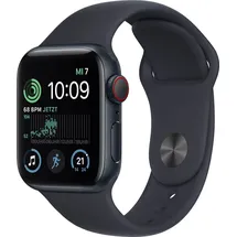 Apple Watch SE 2022 GPS + Cellular 44 mm Aluminiumgehäuse mitternacht, Sportarmband mitternacht