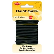 Kleiber 71083 Elastik-Kordel/Bastelkordel, 66% Polyester; 34% Gummi, Schwarz, 500 x 0,14 x 0,14 cm