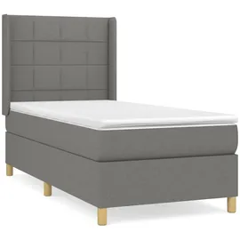 vidaXL Boxspringbett 100 x 200 cm Dunkelgrau
