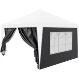 24move 24MOVE® Pavillon Seitenteile 2er Set 2x3m mit Fenster & Reissverschluss, wasserdicht, grau - für Partyzelt, Festzelt, Festivals