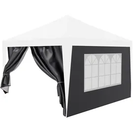 24move 24MOVE® Pavillon Seitenteile 2er Set 2x3m mit Fenster & Reissverschluss, wasserdicht, grau - für Partyzelt, Festzelt, Festivals