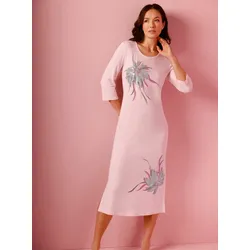 Nachthemd CREATION L PREMIUM "Modal-Nachthemd", Damen, Gr. 40/42, Normalgrößen, rosa (hellrosé), 95% Modal, 5% Elasthan, gemustert, bedruckt, 3/4-Ärmel, Kleider