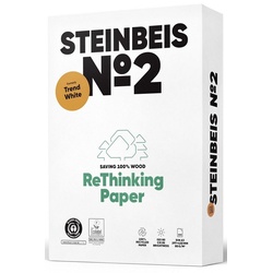 STEINBEIS Druckerpapier No. 2 – Trend White – Recyclingpapier, A3, 80g, weiß, 500 Blatt weiß