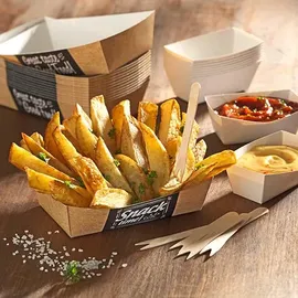 Papstar Pommes-Frites-Trays 50 St. 3,5 cm x 7 cm Weiß