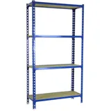 Proregal Schwerlastregal Mid Muli HxBxT 150 x 80 x 40 cm 4 Fachböden Fachlast 150 kg Blau