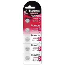 Uniross Lithium-Knopfbatterie Cr1216 3V Blister*5 Box 1 Einheiten