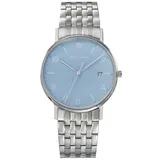 Bruno Söhnle -Rondo Herrenuhr Silber Blau Quarz Saphirglas 38mm- 17-13105-324