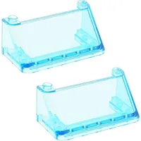 2x Lego Windschutz Scheibe 3x6x2 transparent hell blau Front Fenster 4440 92583 - Blau/Transparent