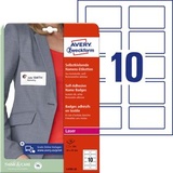 Avery Zweckform L4785-20 Namens-Etiketten 80 x 50 mm ablösbar, rechteckig mit abgerundeten Ecken, 20 Bogen/200 Etiketten, weiß 200 St. Wiederablösbar Farbla