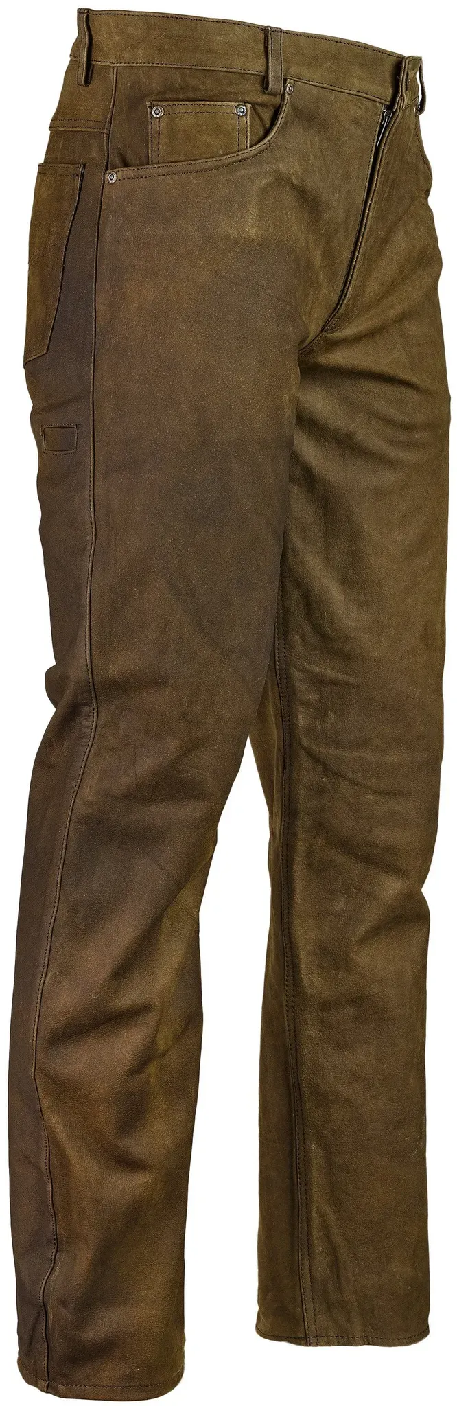 Hubertus Herren-Lederhose Trapper, oliv, 25