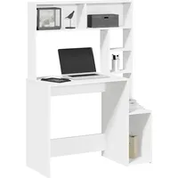 VidaXL Schreibtisch mit Regal Weiß 100x45x140 cm Holzwerkstoff