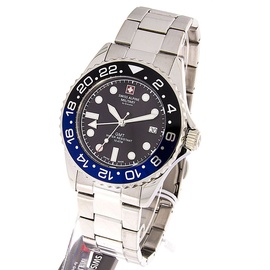 Swiss Alpine Military Quarzuhr 7052.1132SAM Herrenuhr GMT Diver 42mm 10ATM