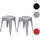 Mendler Hocker HWC-A73 Metall grau 2er Set