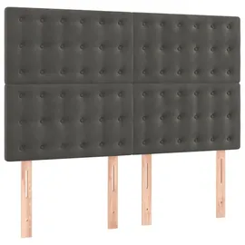 vidaXL Boxspringbett mit Matratze Dunkelgrau 140x200 cm Samt