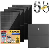 Solakon® 2000W Balkonkraftwerk mit Speicher - Balkonkraftwerk 2000W komplett Steckdose - 800W Hybrid-Wechselrichter - Solakon ONE & Erweiterungsspeicher mit 4,22 kWh - 4x 500W bifaziale Solarmodule