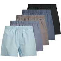 JACK & JONES JACMILANO WOVEN BOXERS 5 PACK Chambray Blau / Troposphere / City Skyline / Naval / Schwarz XL 5er Pack