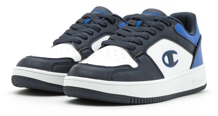 Champion REBOUND 2.0 LOW Herren Sneaker S21906-CHA-WW009 weiß/schwarz/blau, Schuhgröße:42.5 EU