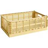 Hay Transportbox Colour Crate L, aus recyceltem Polypropylen in der Farbe golden yellow