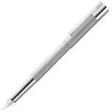 Lamy scala Füllhalter 051 - Füller aus strichmattiertem Edelstahl in der Farbe Silber mit Griffstück und Clip hochglanz verchromt - Federstärke F