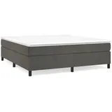 vidaXL Boxspringbett mit Matratze Dunkelgrau 180x200 cm Samt1397158