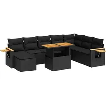 vidaXL Garten-Lounge-Set 9-tlg. schwarz