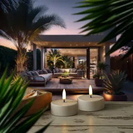 uYuni LED Maxi Teelichter 2 St. weiß