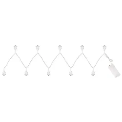 Lichterkette Weihnachtsdeko Diamanten-Design Leuchtkette Dekolicht, Kunststoff silber, Batterie 10x LED 3000K warmweiß, L 120 cm
