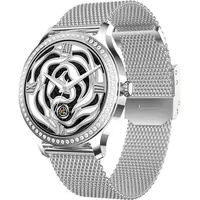 Smartwatch Damen mit Telefonfunktion 1.28" Touchscreen, Fitnessuhr mit Blutdruckmessung Herzfrequenz Sportuhr IP68 Wasserdicht für Android - Silber