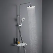 Duravit Duschsystem Shelf 1050 mit AP-Brausethermostat, weiß Hochglanz