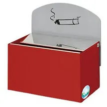Proregal Robuster Wandascher Schild | 0,4 Liter, HxBxT 16x14x9,8cm | Verzinkter Stahl | Rot | Ascher Aschenbecher