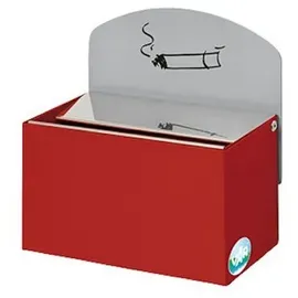 Proregal Robuster Wandascher Schild | 0,4 Liter, HxBxT 16x14x9,8cm | Verzinkter Stahl | Rot | Ascher Aschenbecher
