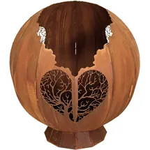 Badeko Metalldekoration Badeko Feuerkugel ,,Lebensader“ in Edelrostoptik