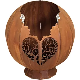 Badeko Metalldekoration Badeko Feuerkugel ,,Lebensader“ in Edelrostoptik