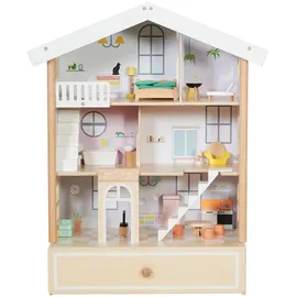 ClassicWorld Holzpuppenhaus Happy Villa beige 56,9x33,3x70cm