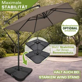 tillvex Alu Sonnenschirm Rechteckig Ø 330 cm Cappuccino