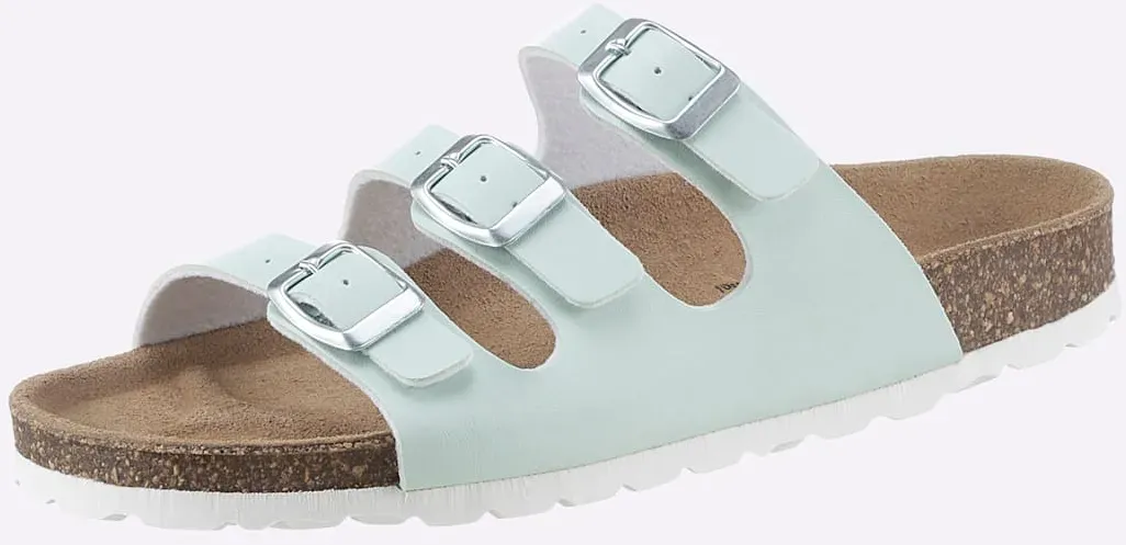 Pantolette BIO TIME, Damen, Gr. 38, blau (eisblau), Synthetik, Schuhe Pantolette