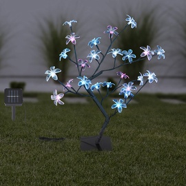 GLOBO Solarlampen für Außen Garten Deko Solarleuchte Außenbereich Stecklampe im Baum Design, Erdspieß Blüten Baum, led, h 60 cm