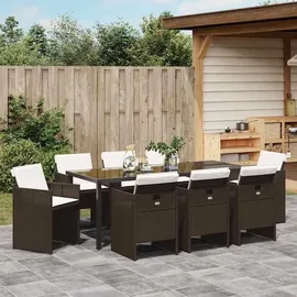 vidaXL Garten Essgruppe 9-tlg. Braun