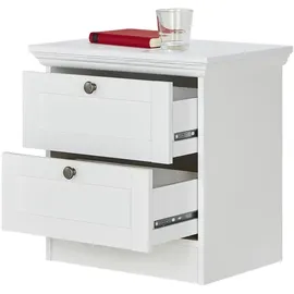 Möbel Kraft Nachtschrank Laurito 50 x 35 x 50 cm Weiß